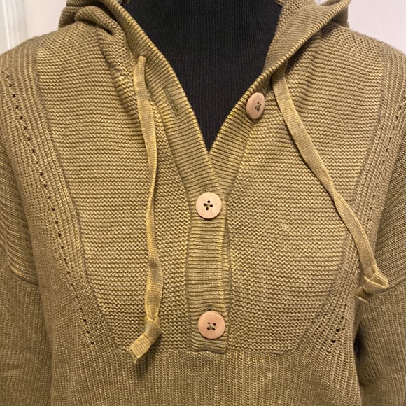 Sonoma Women’s Army Green Hooded Sweater sz L NWT - Picture 2 of 8